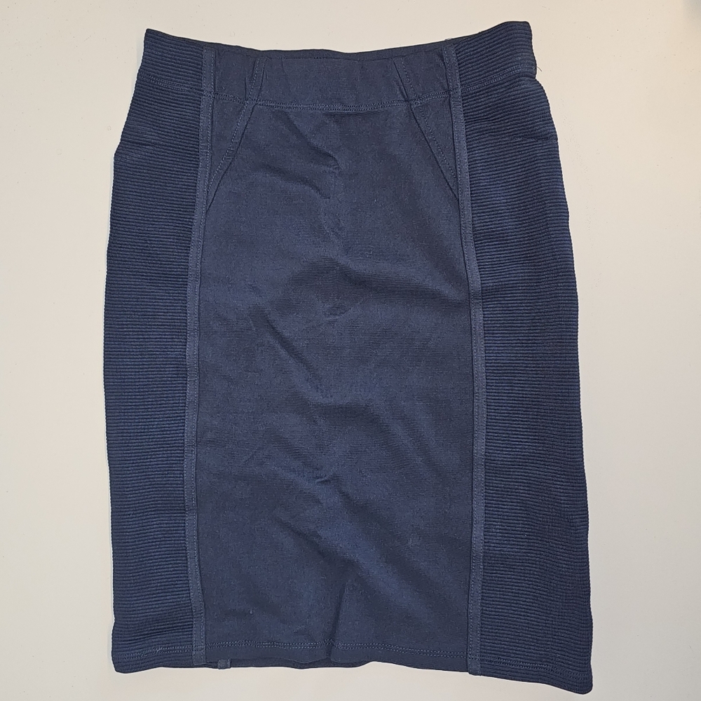 NWOT | XS | BCBGMAXAZRIA | Y2K Navy Blue Bandage Mini Skirt